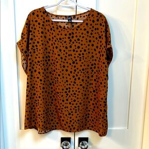 SHEIN EMERY ROSE Brown Boxy Short Sleeve Blouse